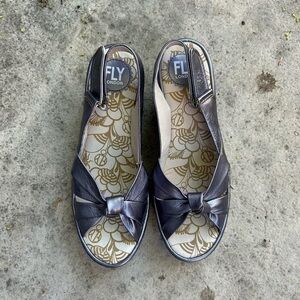 Fly London Yakin Pewter Wedge, size 38